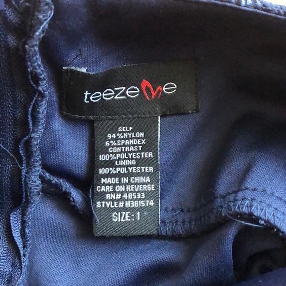 Teeze Me | Navy Blue Lace Mini Dress | Size 1 - Picture 6 of 8